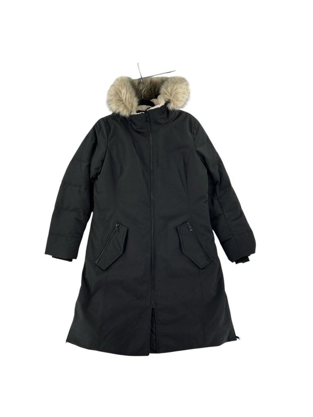 Lauren Ralph Lauren Parka Jacket Women’s Medium Black Down Coat Faux Fur Hood